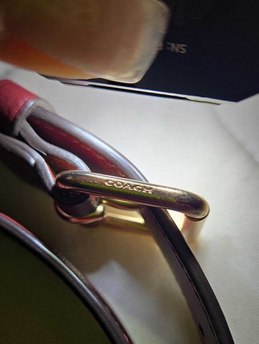 Coach Georgie Two-Tone Pink and Burgundy Saddle with Gold Hardware - Picture 8 of 11